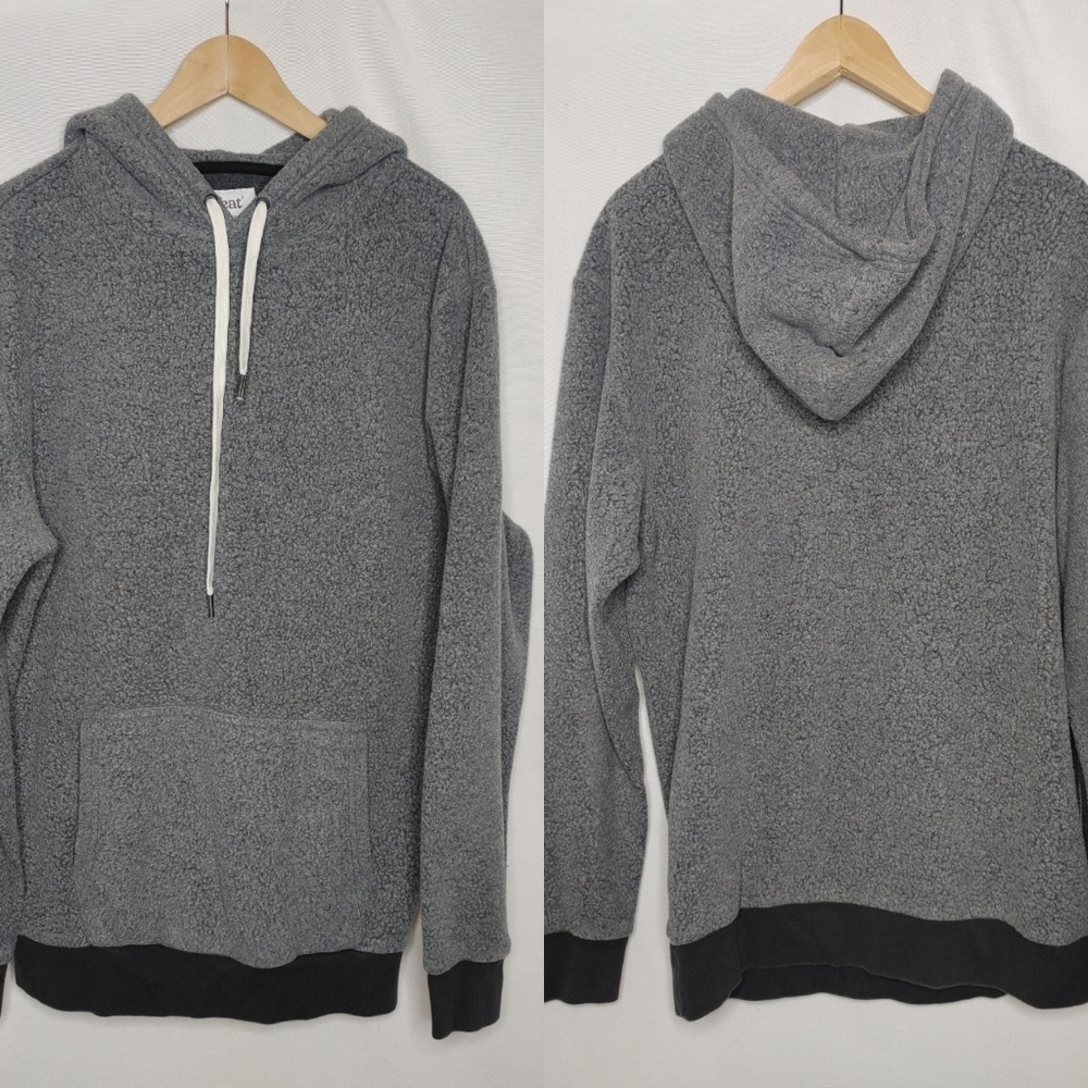Feat BlanketBlend Hoodie Hazy Black Gray Pullover Fleece‎ Sweatshirt Unisex M